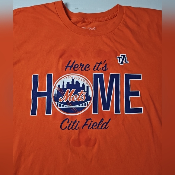 New York Mets MLB Baseball Home Citi Field the 7 line Orange Shirt Men's size XL - Picture 2 of 9